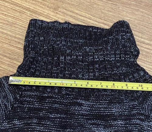 Knit Sweater Mini Dress Women Size XXL Short Sleeve Black Buttons Turtle Neck - Picture 11 of 12