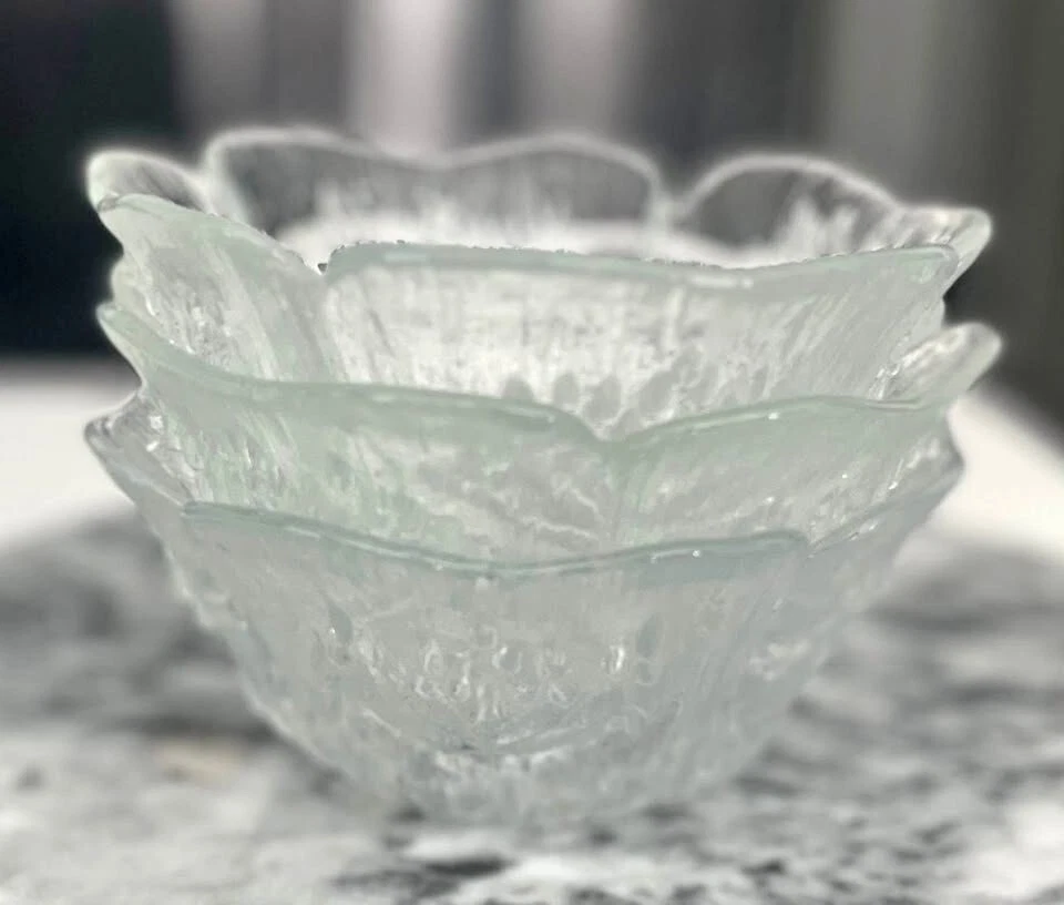 Juego De Colección De 3 Cuencos De Vidrio Dansk Lasisepat Mantsalan Vaca Perejil Patrón Italia Foto 2 de 4