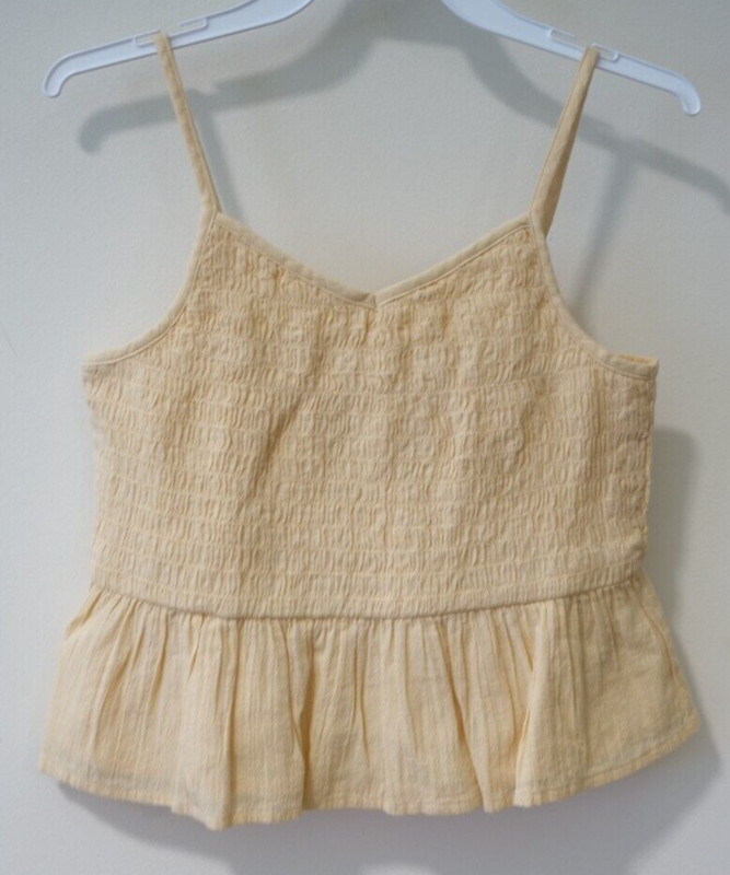 NWT Gap Teen Elastic Smocked Bodice Top Girl's Size L / 10