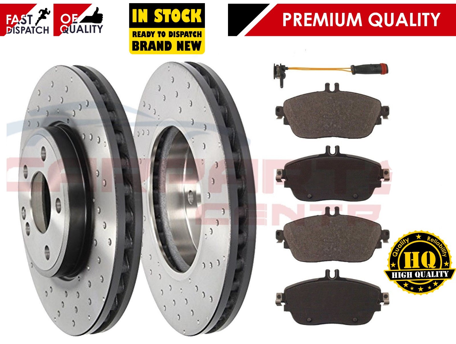 FOR MERCEDES ACLASS W176 2012 FRONT DRILLED BRAKE DISCS PADS AMG