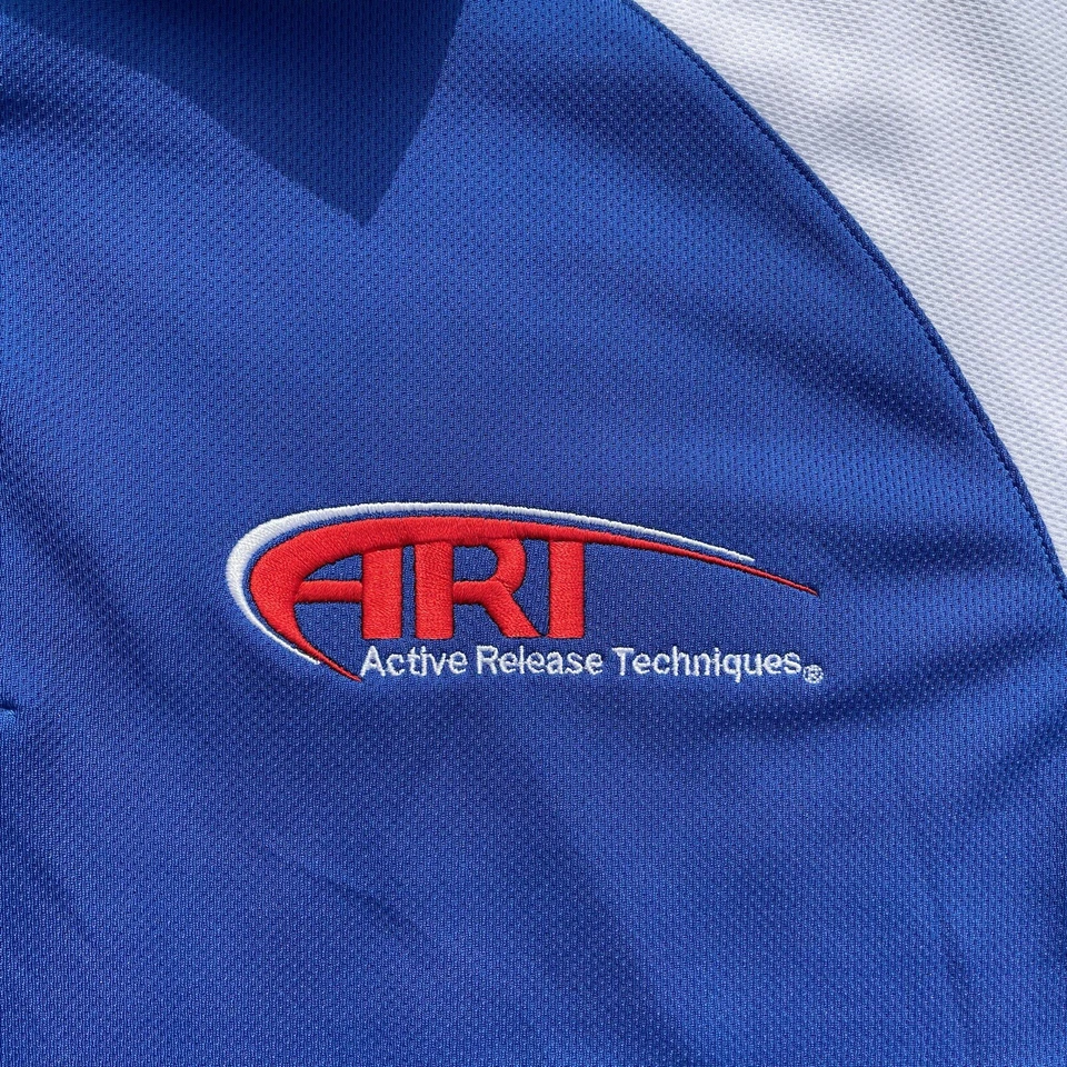 Camisa Polo Ironman Para Hombres Pequeña Azul ARTE Técnicas de Liberación Activa Absorción Golf Foto 4 de 4