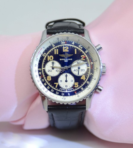 Breitling Navitimer 1884 CHRONOGRAPHE OROLOGIO SS con 3 sub-quadranti \u0026 Box  | eBay