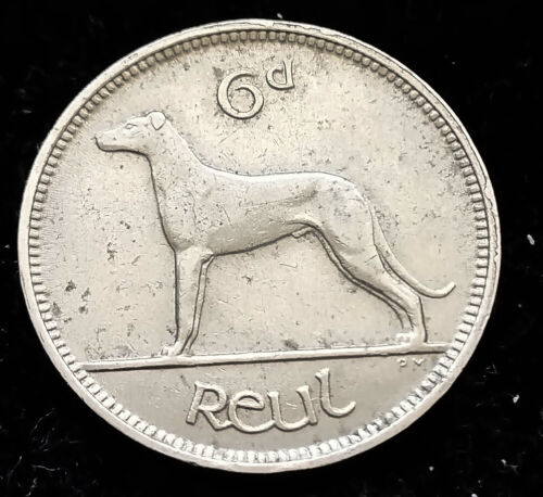 Ireland 1928 | Irish 6d | Six Pence | Wolfhound | KM.5