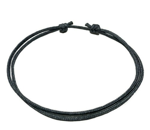 Mens Black Thick Cord Surfer Bracelet Men Unisex Beach Minimal Jewelry Gift - Picture 8 of 13