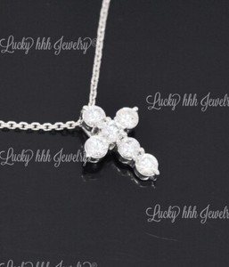 14k Solid White gold Natural Diamond Cross pendant 1.09 ct shared prong made USA