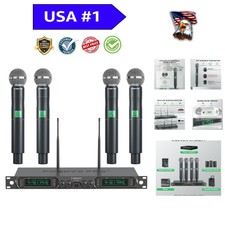 Dynamic 4-channel Uhf Handheld Microphone Set - 260ft Range Performance