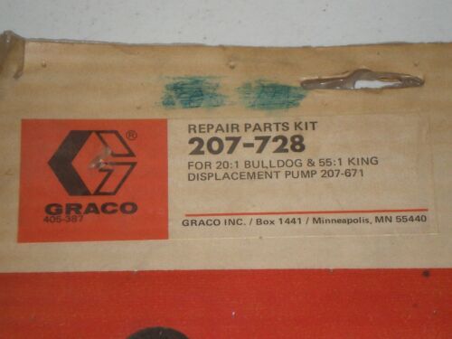 New! Graco 207-728 Repair Kit for 20:1 Bulldog & 55:1 King Displacement Pump - Picture 2 of 2