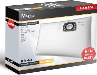 20 Staubsaugerbeutel geeignet für Kärcher WD 3.5 P Premium , WD 3.500 P