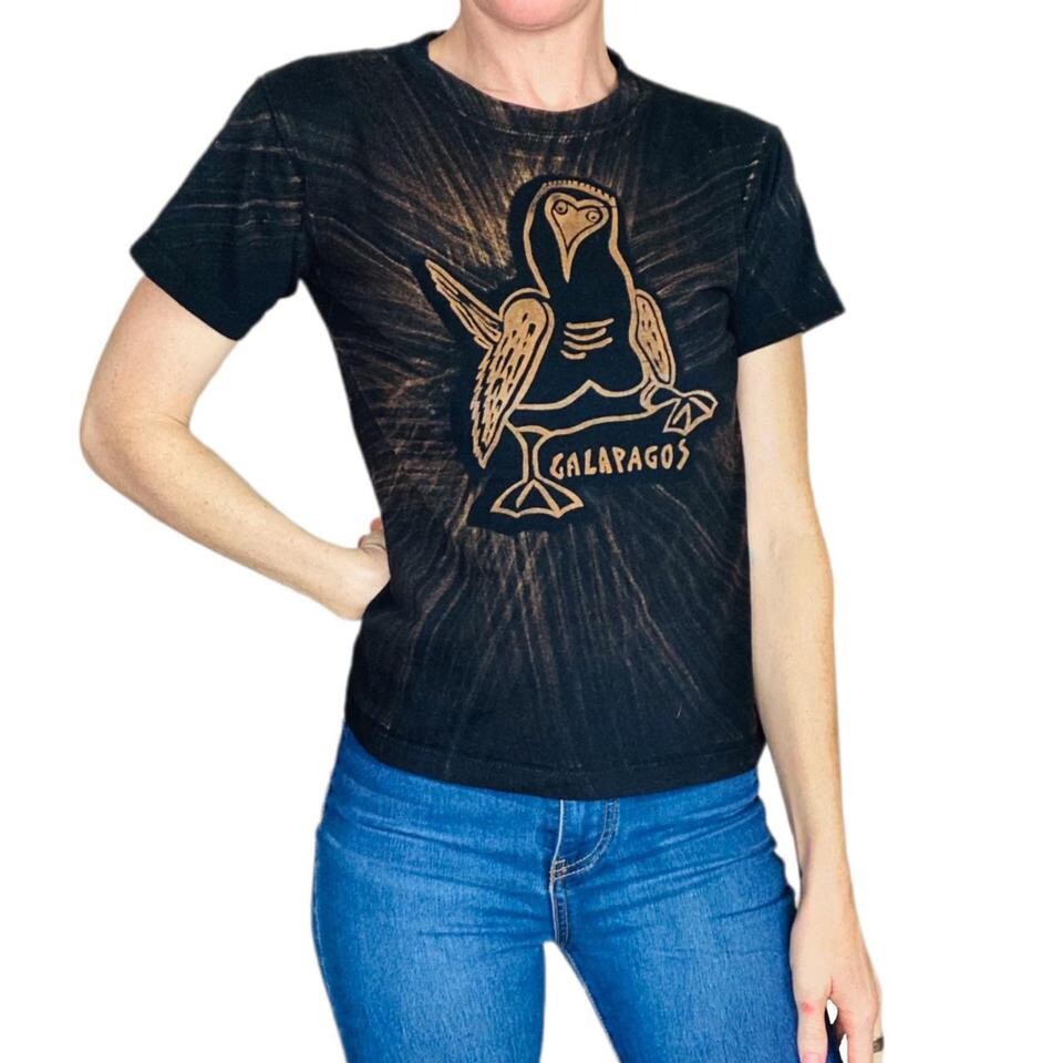 Galapagos Black Bird Graphic Basic Tee Shirt - image 1