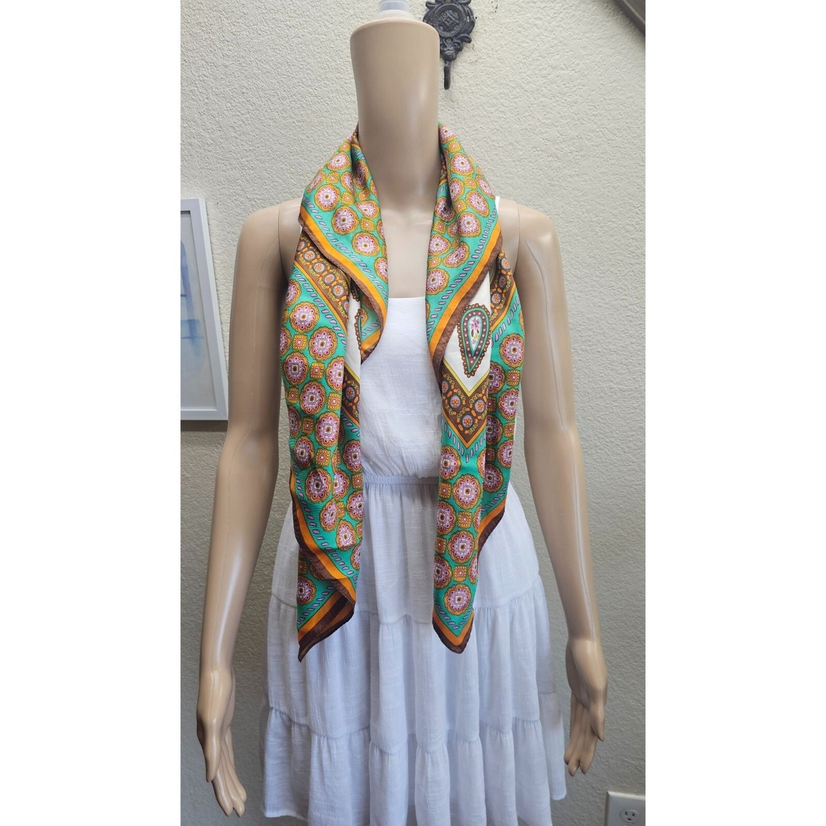 Bufanda Zara Satin Effect Printed Mujer Blancas Para Bufanda ZARA