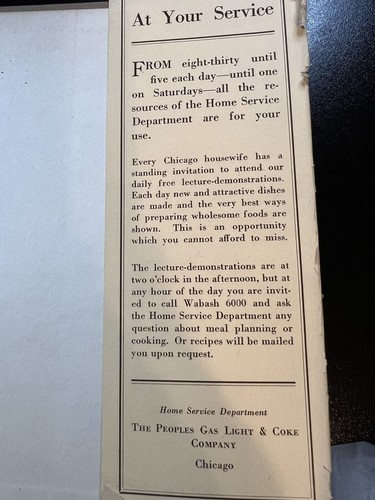 Mrs Petersons Simplified Cooking Home Service Cookbook Peoples Gas Light 1924 - Picture 10 of 13