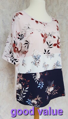 M&S Top UK Size 16 Floral Print Stretchy