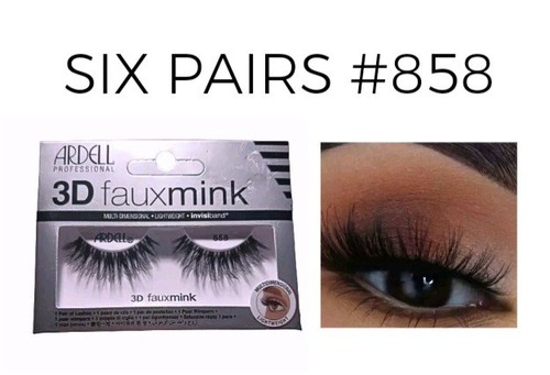 x6 Packs Ardell 3D Faux Mink Eye Lashes 858 Black Multidimensional Volume 6 Pair - 第 15/15 張圖片