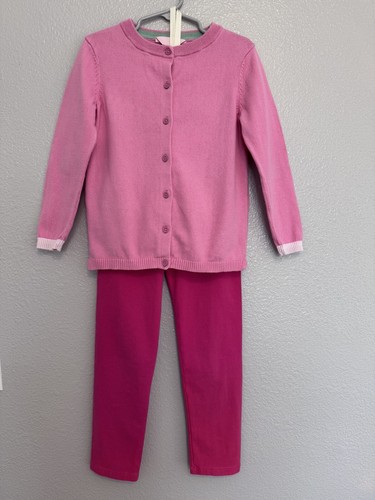 Girls Joules PINK Rainbow Cardigan Sz 5-6 with Gap Kids Pink Leggings Sz 5 Years - Picture 2 of 14