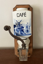 Vintage  Wall Mounted Coffee Grinder Porcelai...