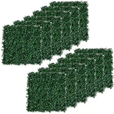 20 In. X 20 In. Dark Green Artificial Boxwood Hedge Panel, Greenery Backdrop Pan