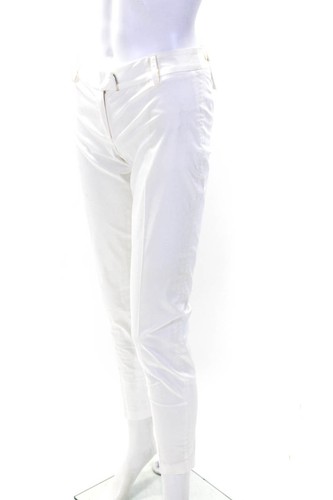 Paul & Joe Womens Cotton Mid Rise Zip Up Straight Leg Pants White Size 36 - Picture 2 of 5