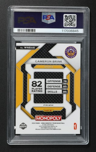 2024 Panini Prizm Monopoly WNBA #6 Cameron Brink Free Parking PSA 10 - Picture 2 of 2