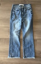 AYR The Bomb Pop Straight Leg Raw Hem Blue Jeans Size 26 S Inseam 25