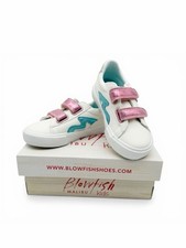 Blowfish Malibu Kids Vice Hook Loop Sneakers Low Top Pastel White 8T NEW