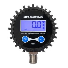 MEASUREMAN 2-1/2" Dial Size Digital Air Pressure Gauge with 1/4'' Long thread