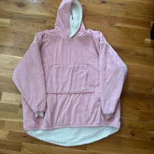 The Comfy Pink Oversized Sherpa Lined Wearable Blanket Hoodie One Size