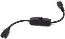 Loverpi Microusb Push on off Power Switch Cable for Raspberry Pi (Female to Mal