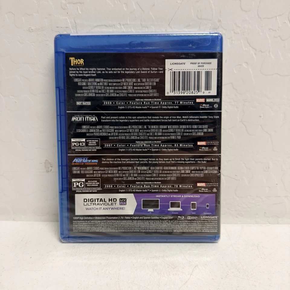 Marvel Animated Triple Feature Thor Iron Man Next Avengers Blu-ray BRAND NEW - Image 2 of 4