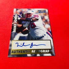 Mike Jones .. ROOKIE AUTO .. New England Patriots .. 1997 Pro Line Card. rookie card picture
