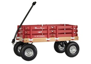 Berlin Flyer Sport Kid's Wagon - Model F410 - Amish Made 10" No-Flat Tires (Red)