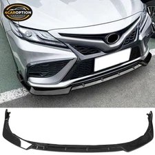 Fits 21-24 Toyota Camry SE Front Bumper Lip Spoiler Splitter PP Gloss Black 3pcs