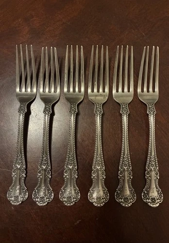 Antique Gorham Cambridge Sterling Silver Forks Set of Six 7”