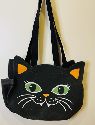 Cat Tote- New w/Tags-super-cute Cat Face Both Sides Canvas Bag straps 10x13x4”