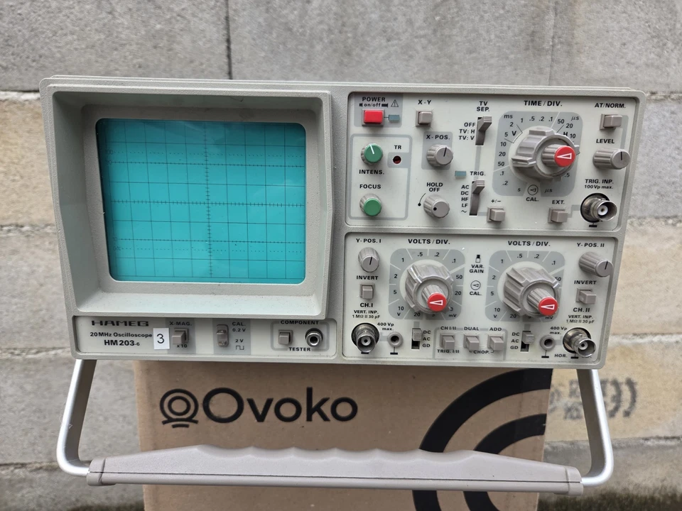 HAMEG HM203-6 OSCILLOSCOPE ANALOGIQUE 2x20 MHZ Testeur de Composants - Photo 2/2