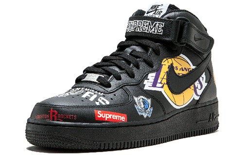Supreme x NBA x Nike Air Force 1 Mid 07 'Black' AQ8017-001 Men New