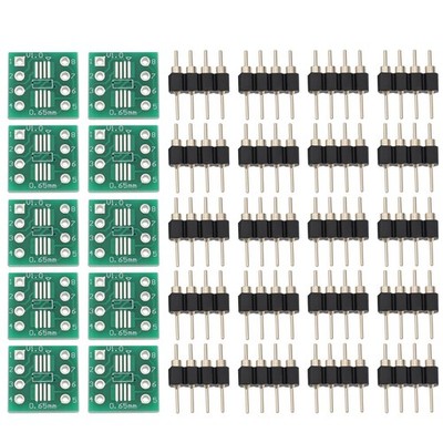 EMSea 10 Stück MSOP8 SOP8 SOIC8 zu DIP8 Konverter PCB Platine mit 4pin Gold... 