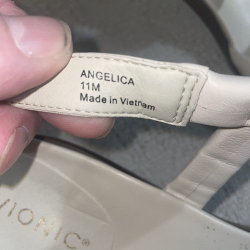 Sandali casual donna Vionic taglia 11 M pelle bianco sporco spiaggia crociera isola - Foto 3 di 12