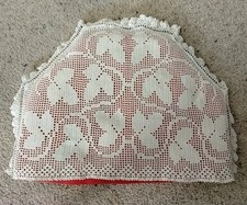 Vintage  crochet tea cosy  padded handmade antique white cotton
