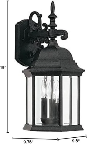 DESIGNERS FOUNTAIN Devonshire 3-Lights Outdoor Light Fixture, 19 Inch Exterior W - Picture 5 of 12