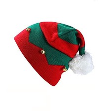 Christmas Elf Knitted Hat, Xmas Baby Beanie Knit Hat for Children 1 to 6 Years