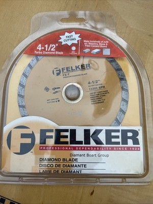Felker 4.5  Turbo Diamond Blade Masonry,Stone,Fiber-Cement Board,Tile Dry/Wet