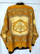 Gianni Versace silk shirt 1996 Tupac Greek Warriors Baroque Paisley Medusa 2Pac