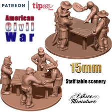 Staff Table Scenery - American Civil War - 15mm -  Eskice Miniature