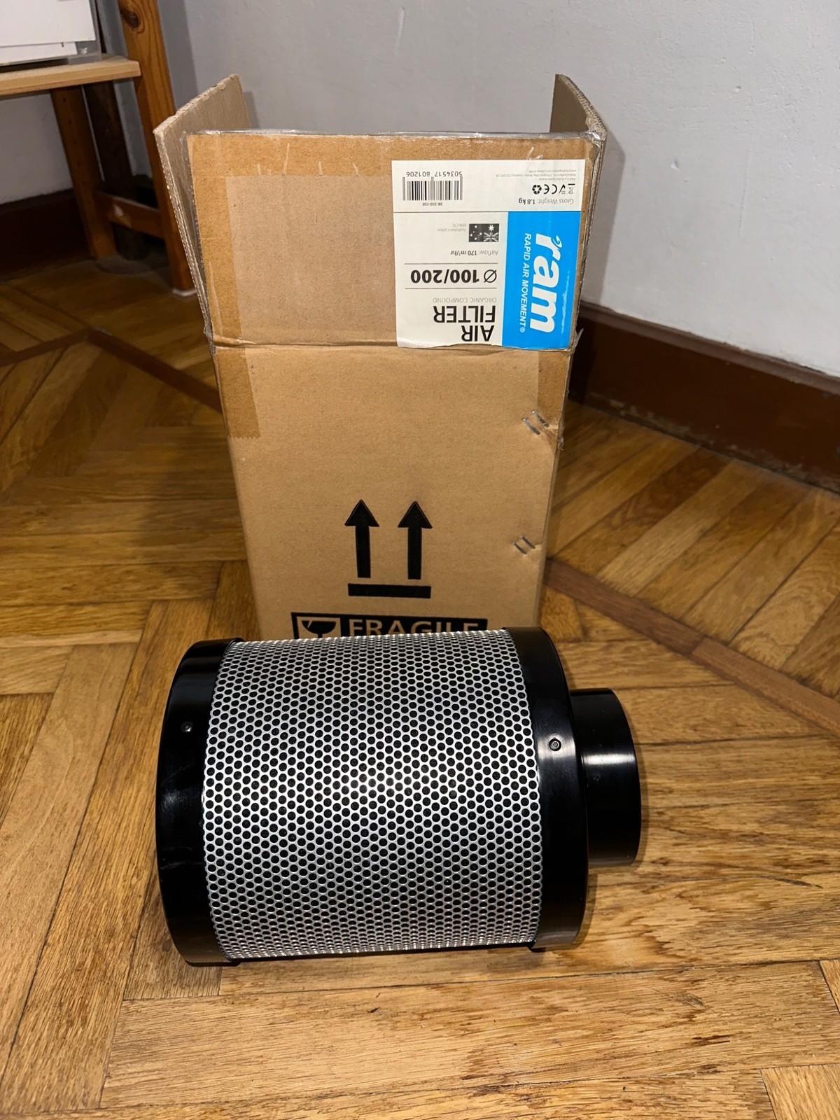 RAM carbon air filter Ø100/200, 170 m³/h