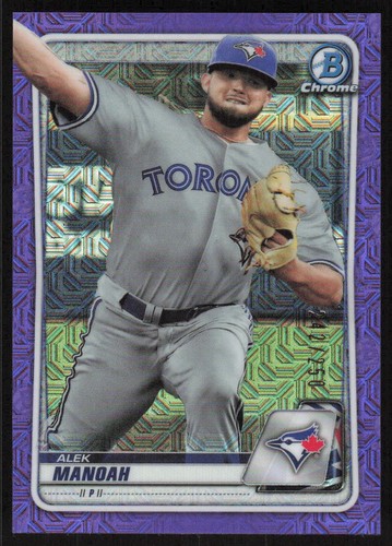 2020 Bowman Chrome Purple Mojo Refractors Alek Manoah /250 Toronto Blue Jays - Picture 1 of 2