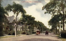 Lake Shore Drive Chicago Illinois vintage postcard b417