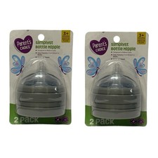 2-Pack PARENT  S CHOICE Simplyst Baby Bottle Nipple 3 Months Medium Flow 4 Total