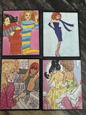 SET OF 4 Vintage 1986 PANINI BARBIE ALBUM STICKER Mattel 49 53 77 204