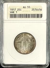 1917 Standing Liberty Quarter Type 1 ANACS AU55 Old Soapbox ANACS Holder