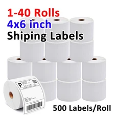 4"x6" Direct Thermal Shipping Labels 500/Roll for Zebra & Rollo Eltron Printers
